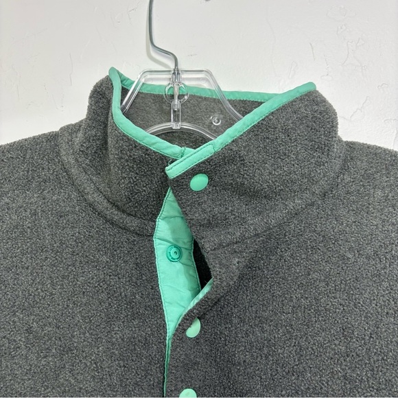 Patagonia Synchilla Women's Small Pullover Fleece Jacket Aqua Gray DAMAGE - Picture 3 of 11